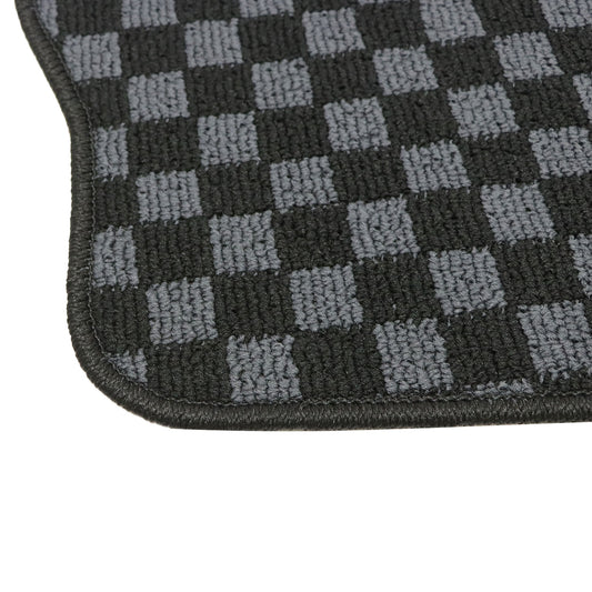 2Row Checkered Flag Floor Mats Carpet Fits 2010-2013 Mazda 3 Anti-Slip Full Set