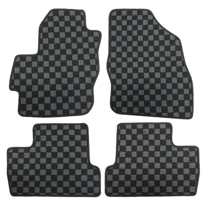 2Row Checkered Flag Floor Mats Carpet Fits 2010-2013 Mazda 3 Anti-Slip Full Set