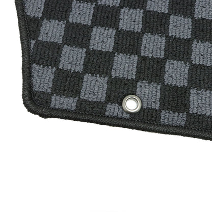 For 2003-2009 Nissan 350Z 2Passengers Checkered Flag Floor Mats Carpet Anti-Slip