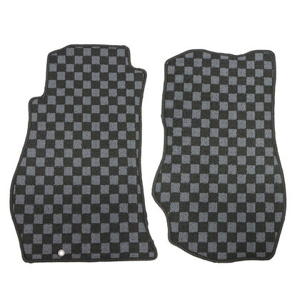 For 2003-2009 Nissan 350Z 2Passengers Checkered Flag Floor Mats Carpet Anti-Slip