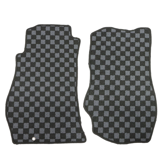 For 2003-2009 Nissan 350Z 2Passengers Checkered Flag Floor Mats Carpet Anti-Slip
