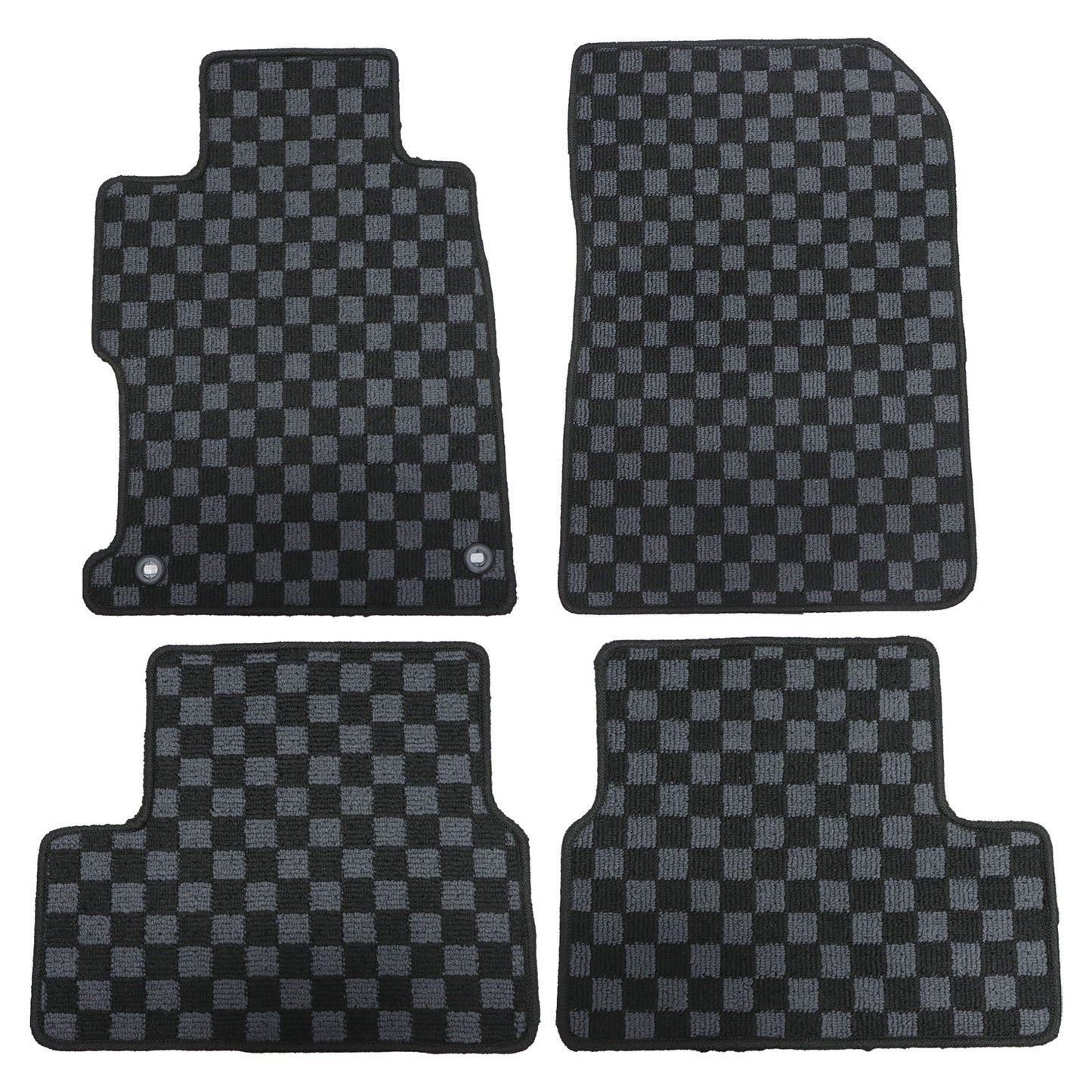 2Row Checkered Flag Floor Mats Carpet Fits 2012-2015 Honda Civic Coupe Anti-Slip
