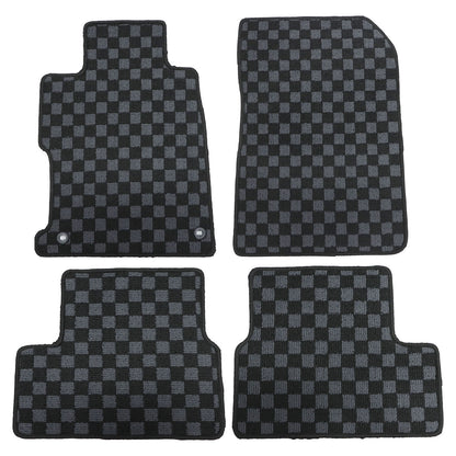 2Row Checkered Flag Floor Mats Carpet Fits 2012-2015 Honda Civic Coupe Anti-Slip