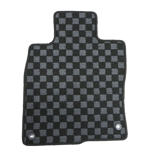 2Row Checkered Flag Floor Mats Carpet Fits 2017-2021 Honda Civic & Type-R 5Seat