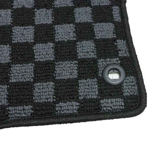 2Row Checkered Flag Floor Mats Carpet Fits 2017-2021 Honda Civic & Type-R 5Seat