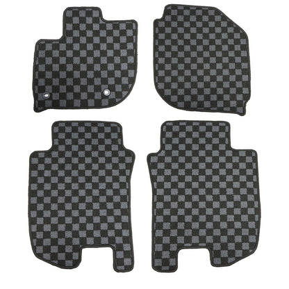 For 2015 2016 Honda Fit Front+Rear Checkered Flag Floor Mats Carpet Replacement