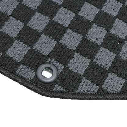 For 2009 2010 Honda Fit Front+Rear Checkered Flag Floor Mats Carpet Replacement