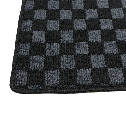 For 2005 2006 Porsche 911 997 Coupe Front+Rear Checkered Flag Floor Mats Carpet