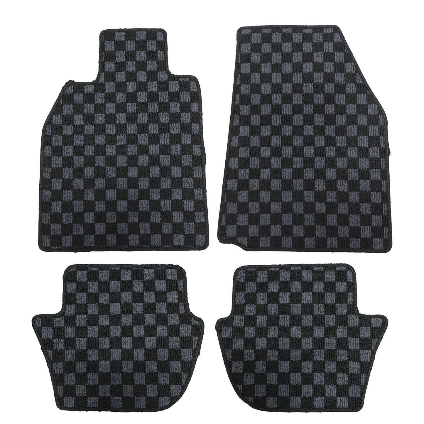 For 2005 2006 Porsche 911 997 Coupe Front+Rear Checkered Flag Floor Mats Carpet