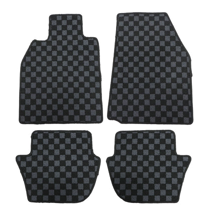 For 2005 2006 Porsche 911 997 Coupe Front+Rear Checkered Flag Floor Mats Carpet