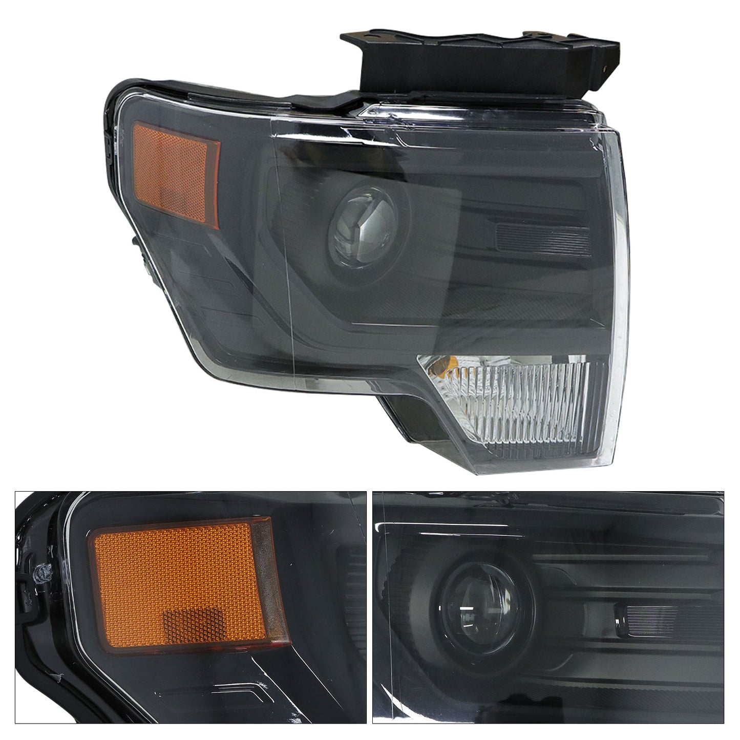 For 2013-2014 Ford F-150 Black HID Projector Headlamp Assy Right Side