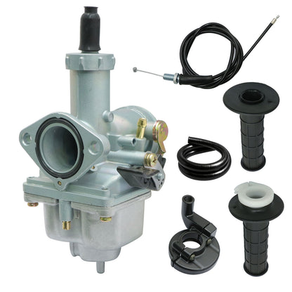 Carburetor w/ Handlebar Hand Grips Throttle Cable For Honda XR100 XR100R CRF100F