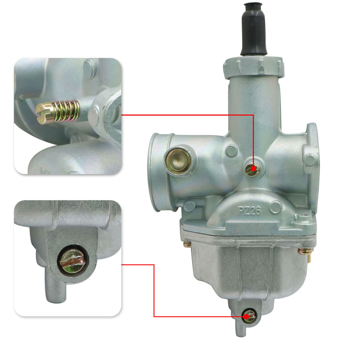 Carburetor w/ Handlebar Hand Grips Throttle Cable For Honda XR100 XR100R CRF100F