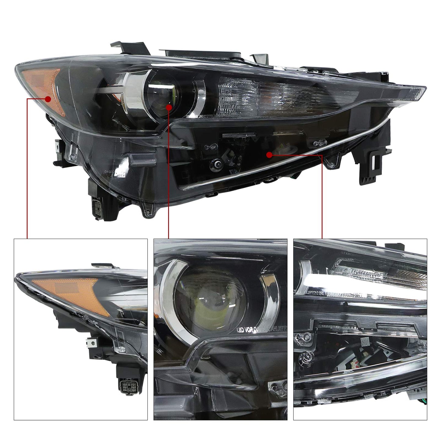 For MAZDA CX-5 CX5 2017-2021 LED Headlight Lamp Assembly No AFS Right Passenger