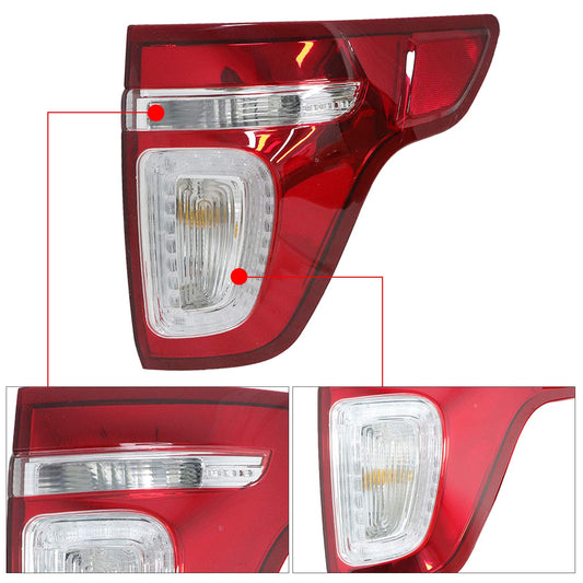 LED Tail Light Lamp for 2011-2015 Ford Explorer Passenger Side Red Clear