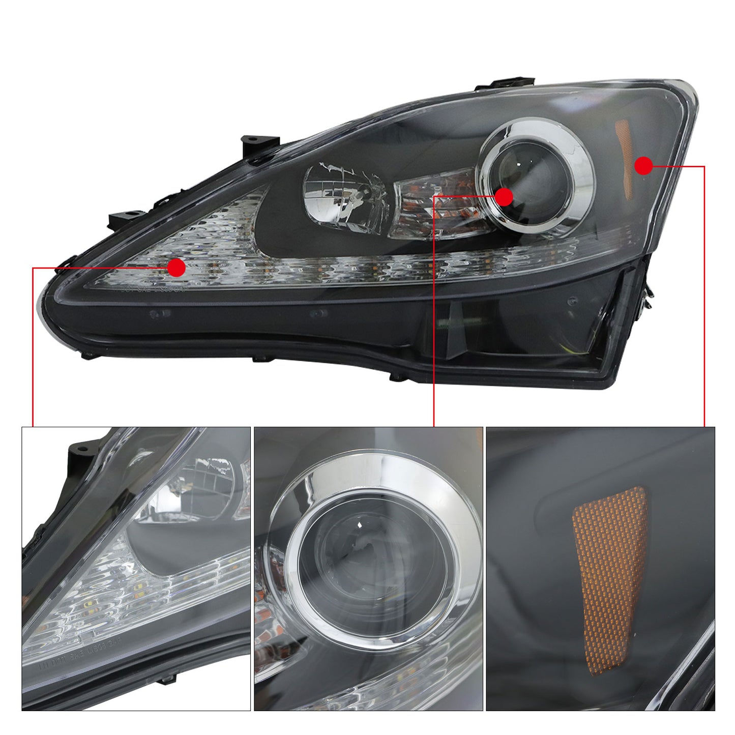 For Lexus IS250 IS350 ISF 2006-2013 Left Driver Side Headlight Headlamp Assembly