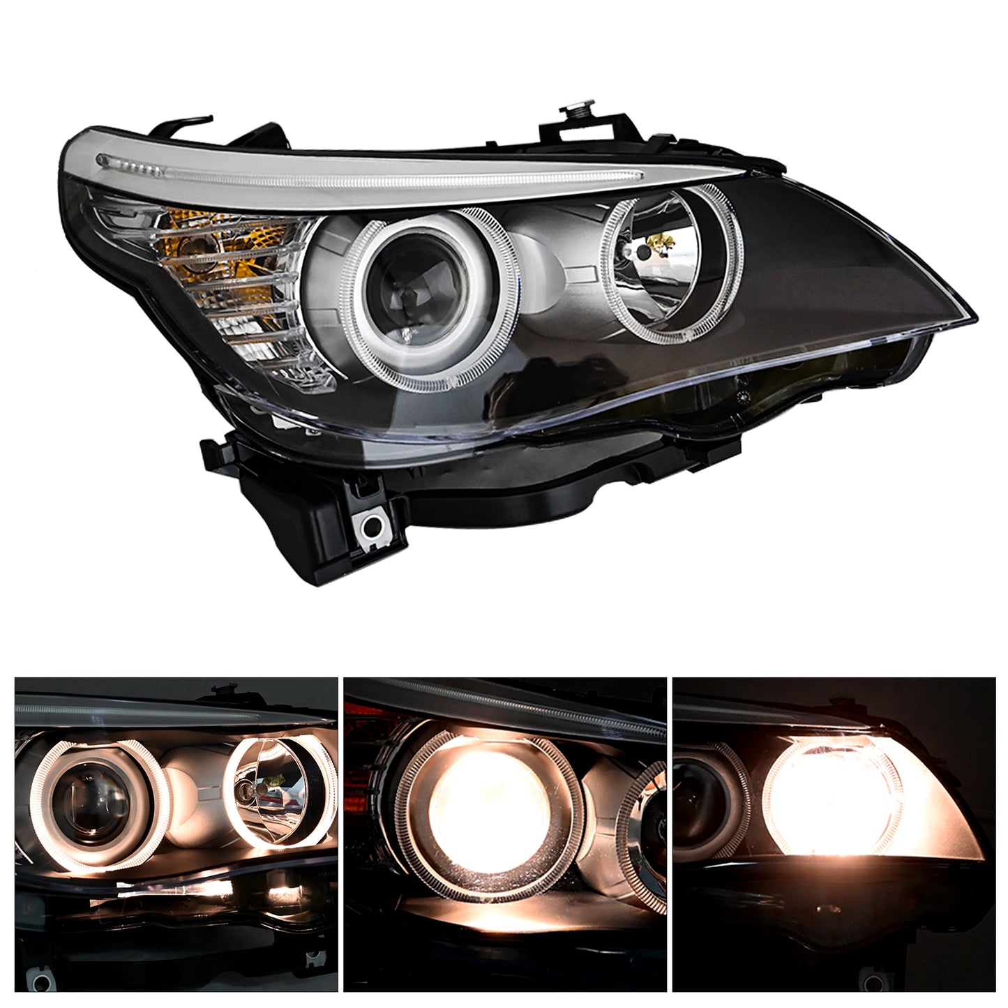 63127177732 For BMW 528i Base 2008-10 RH Headlight Halogen Projector Replacement