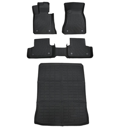 Fits 2017-2023 BMW 5 Series Sedan 4Door TPE Floor Mats & Trunk Cargo Liner Black