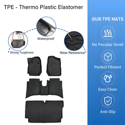 For 2024-2025 Suzuki Jimny 1st & 2nd TPE Floor Mats+Trunk Cargo Liner Anti-Slip