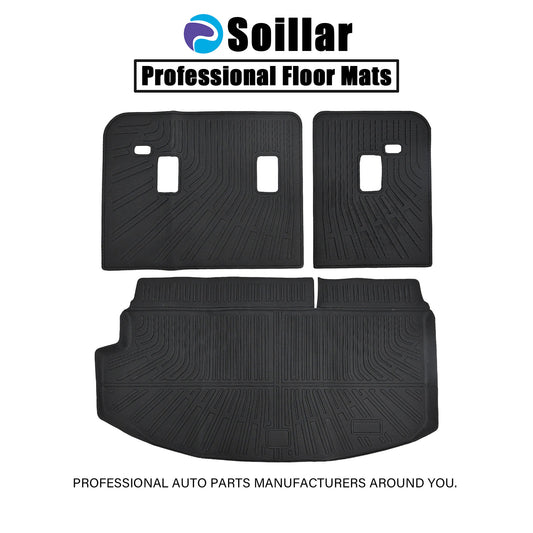 Black TPE Trunk Cargo Liner & Backrest Mats Set of 3 For 2018-2024 Buick Enclave
