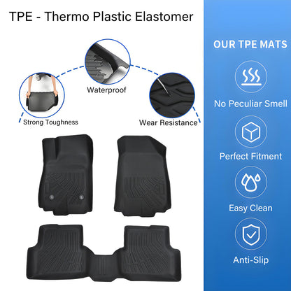 TPE All-Weather Floor Mats Liner Set of 3 For 2012 to 2015 Chevrolet Aveo Sonic