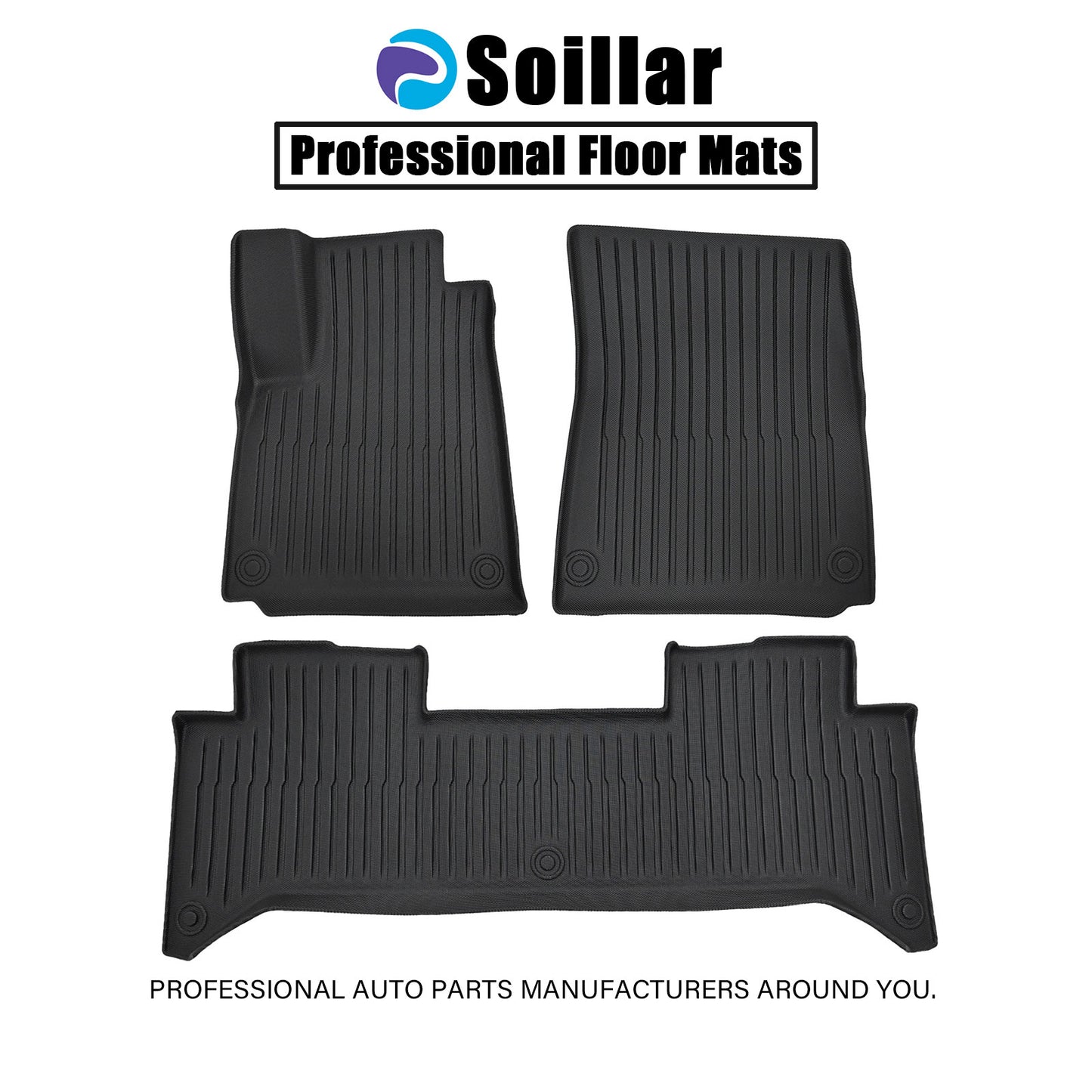 Floor Mats Liner Set Cover Fits 2022-2024 Rivian R1T All Weather TPE Black New