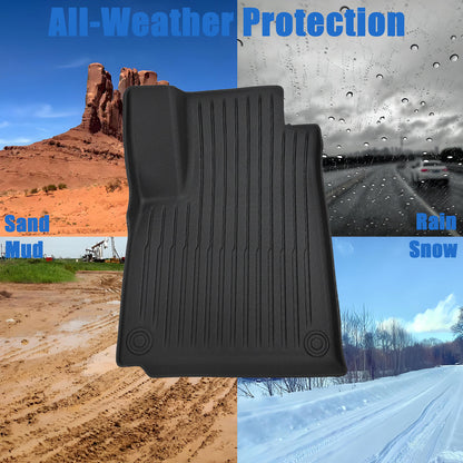Floor Mats Liner Set Cover Fits 2022-2024 Rivian R1T All Weather TPE Black New