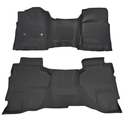 Floor Mats Liner For 2014-2018 Silverado/Sierra 1500 Double Cab TPE All Weather