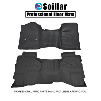 Floor Mats Liner For 2014-2018 Silverado/Sierra 1500 Double Cab TPE All Weather