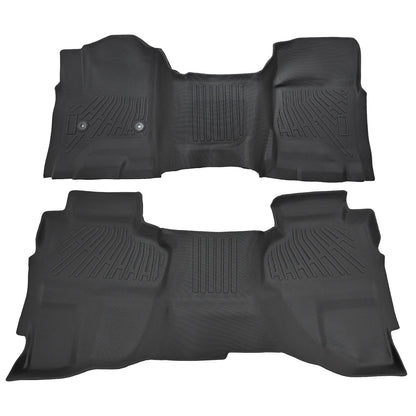 Floor Mats Liner For 2014-2018 Silverado/Sierra 1500 Double Cab TPE All Weather
