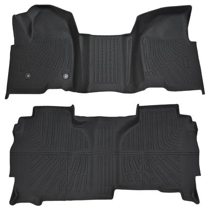 Floor Mats Liner For 2019-2025 Silverado/Sierra 1500 Double Cab TPE All Weather