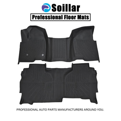 Floor Mats Liner For 2019-2025 Silverado/Sierra 1500 Double Cab TPE All Weather