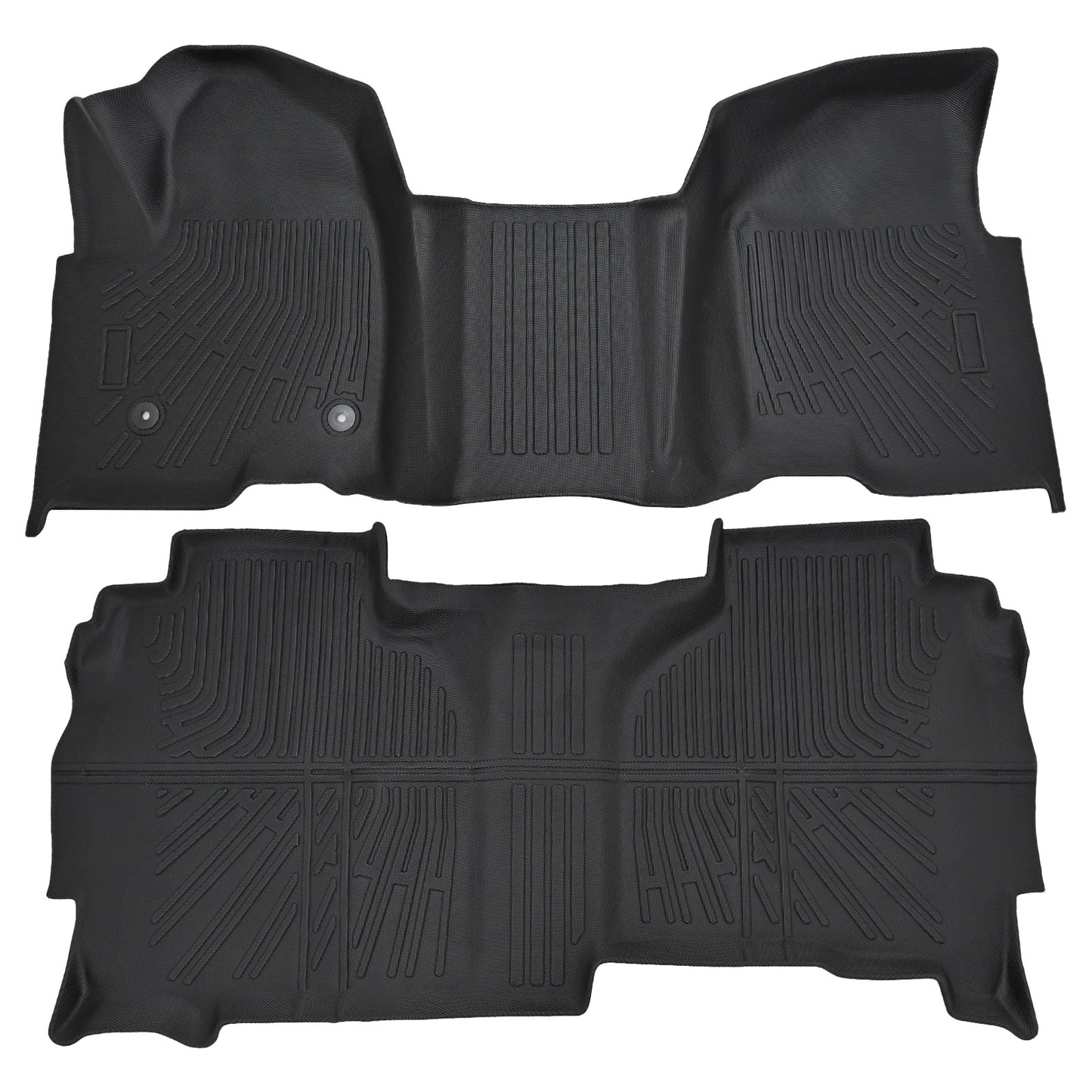 Floor Mats Liner For 2019-2025 Silverado/Sierra 1500 Double Cab TPE All Weather