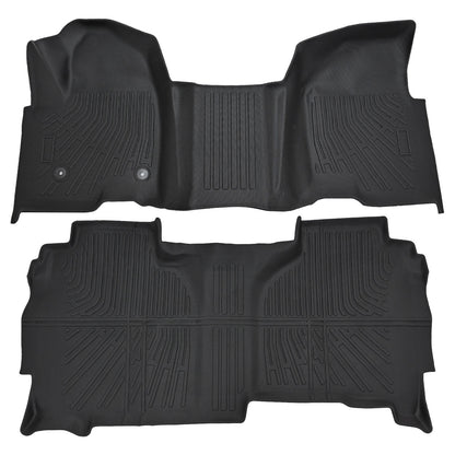 Floor Mats Liner For 2019-2025 Silverado/Sierra 1500 Double Cab TPE All Weather
