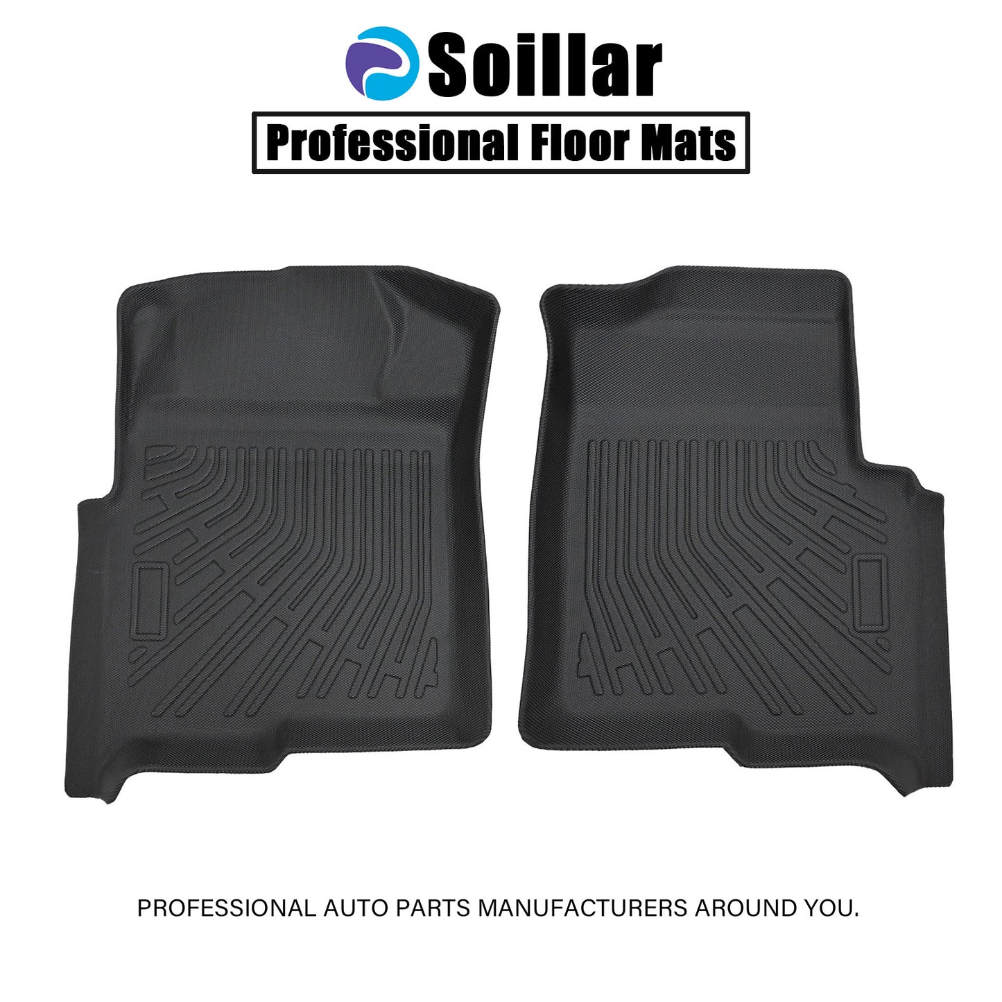 Front Row Floor Mats Liners TPE Fits 2009-2014 Ford F-150 Reg/SuperCab/SuperCrew