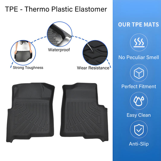 Front Row Floor Mats Liners TPE Fits 2009-2014 Ford F-150 Reg/SuperCab/SuperCrew
