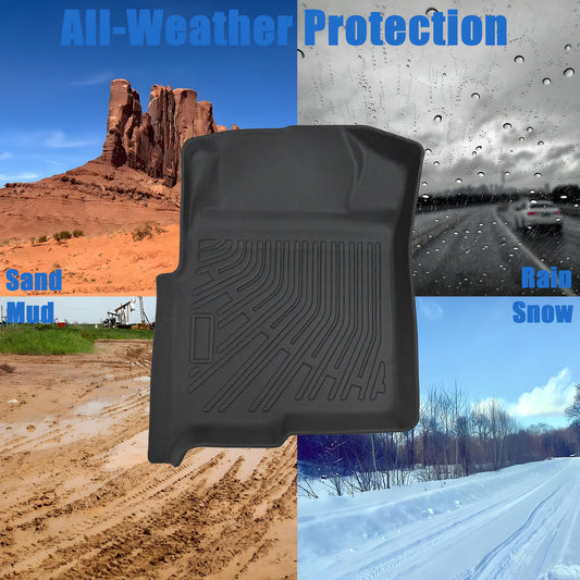 Front Row Floor Mats Liners TPE Fits 2009-2014 Ford F-150 Reg/SuperCab/SuperCrew