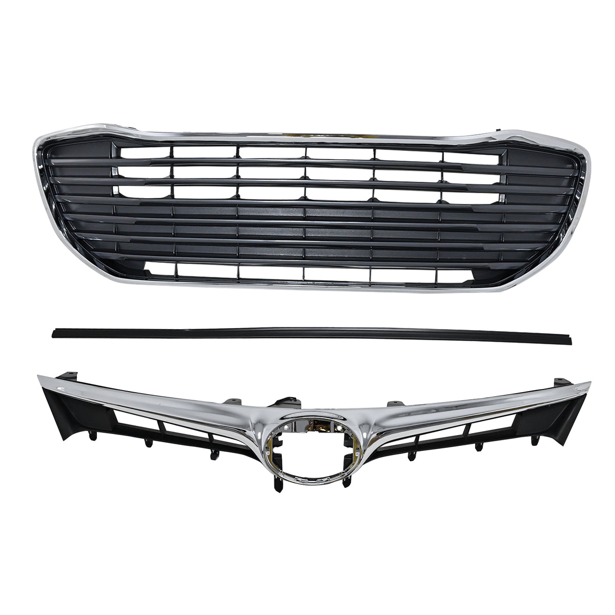 For 16-18 Toyota Avalon Front Bumper Upper Grille&Lower Grille Chrome 5311407040