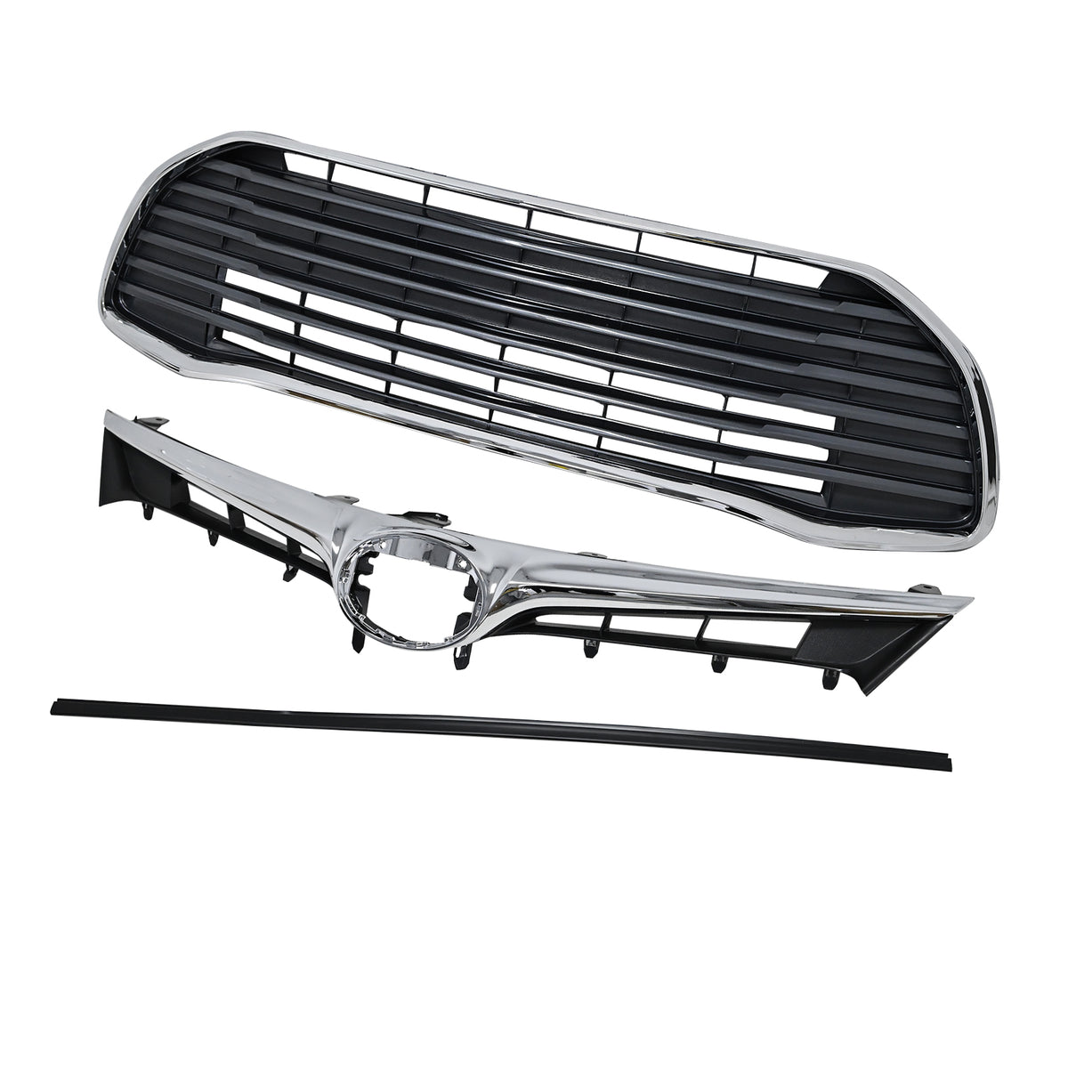 For 16-18 Toyota Avalon Front Bumper Upper Grille&Lower Grille Chrome 5311407040
