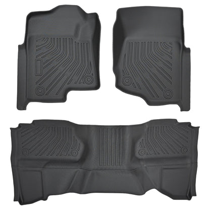 TPE 3D Floor Mats Liners For 2007-2013 Silverado/Sierra 1500 2500 Extended Cab