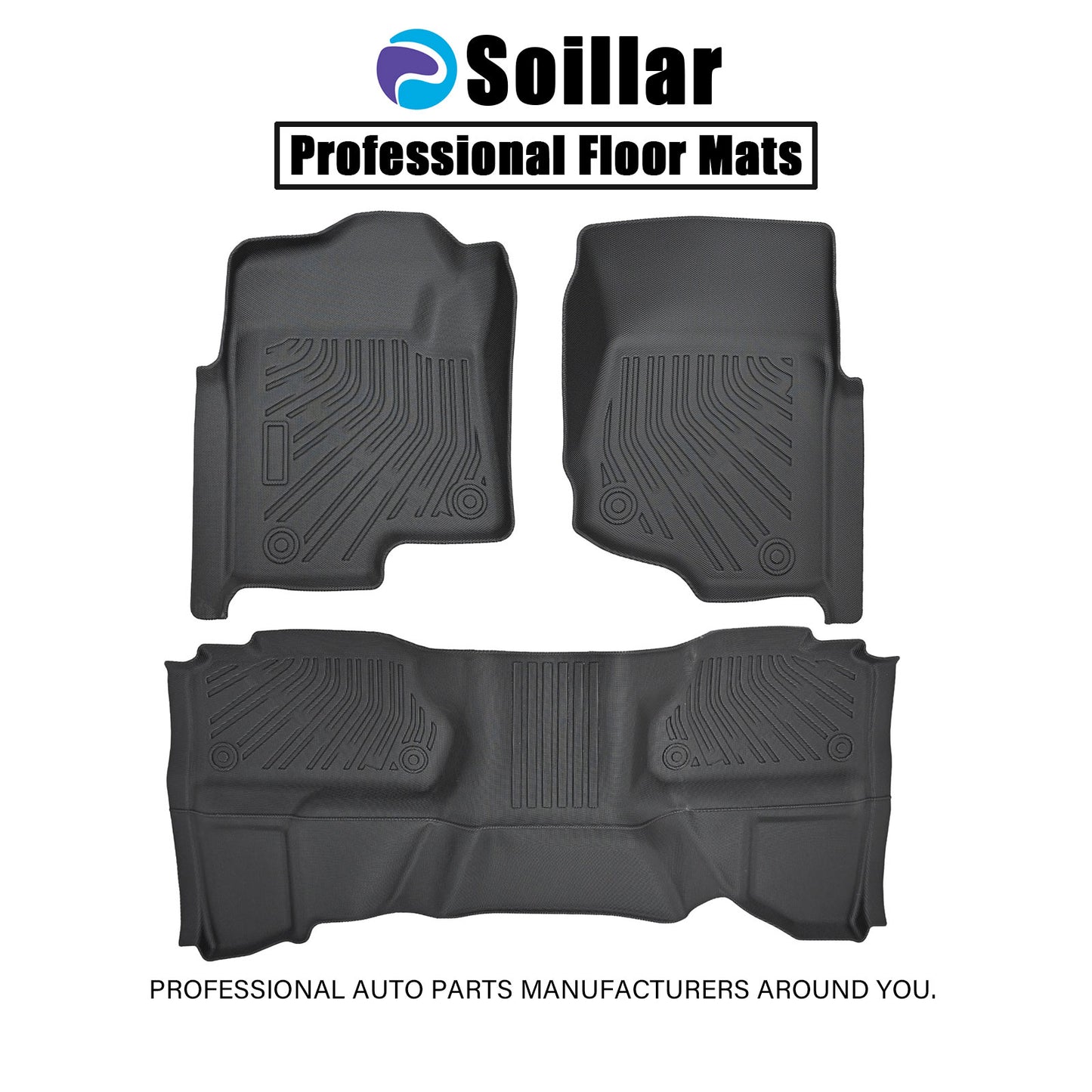 TPE 3D Floor Mats Liners For 2007-2013 Silverado/Sierra 1500 2500 Extended Cab