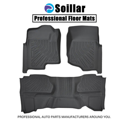 TPE 3D Floor Mats Liners For 2007-2013 Silverado/Sierra 1500 2500 Extended Cab