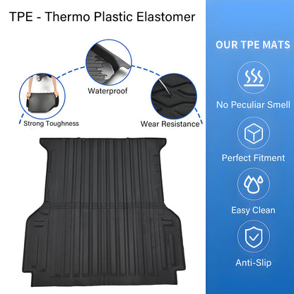 TPE Rear Cargo Truck Bed Mat Liner 5FT For 2024 2025 2026 Ford Ranger Waterproof