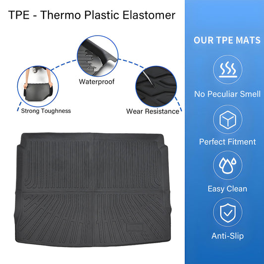TPE Rear Cargo Trunk Liner Cover Floor Mat For 2021-2025 Ford Bronco Sport Black