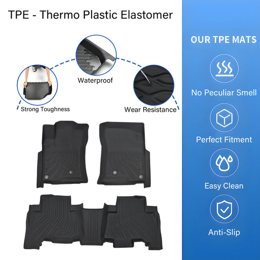 3D Floor Mats Liner Set Cover Fits 2010-2012 Toyota 4Runner All Weather TPE 3X