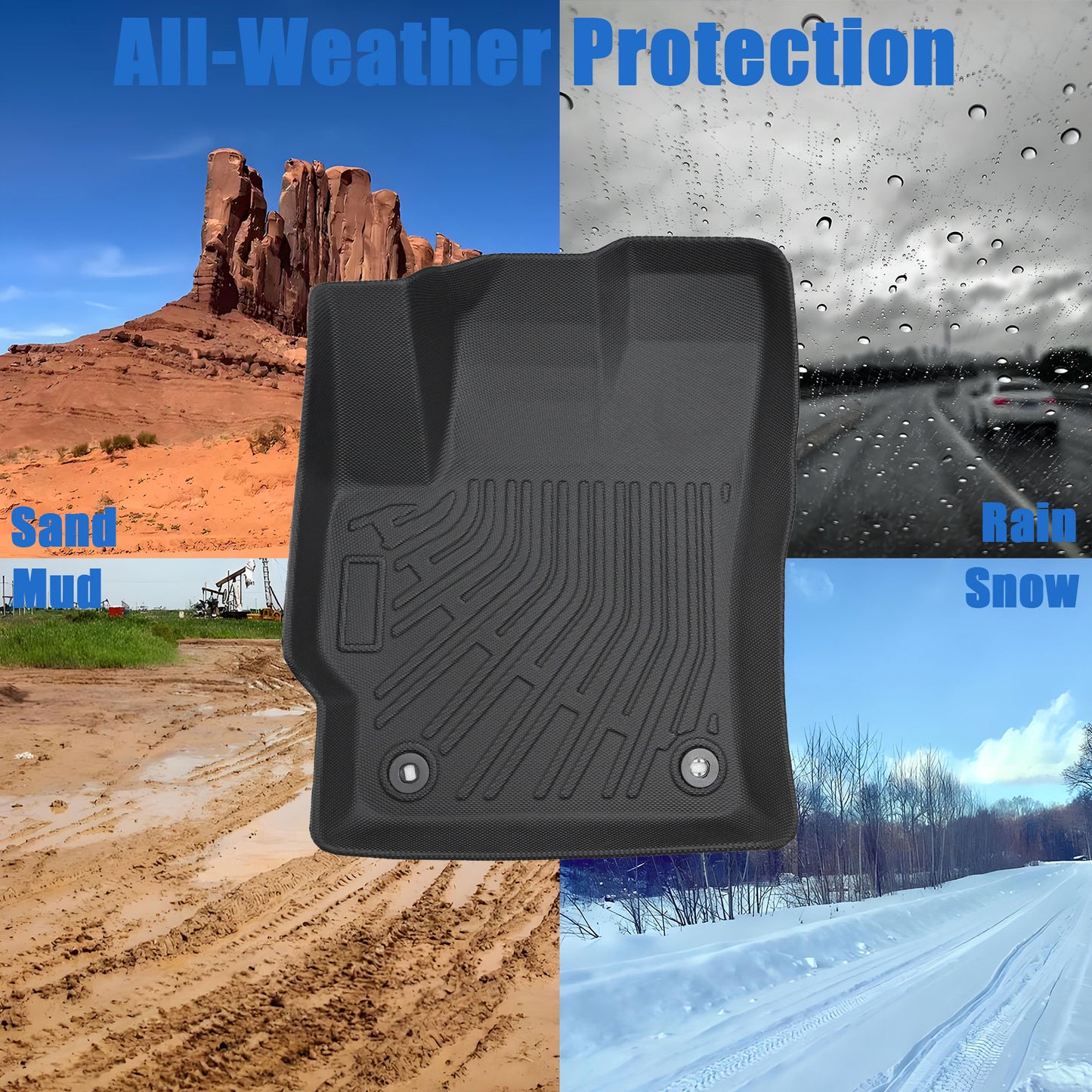 Floor Mats Liner Set Fits 2022-2025 Toyota Corolla Cross AWD All Weather TPE 3D