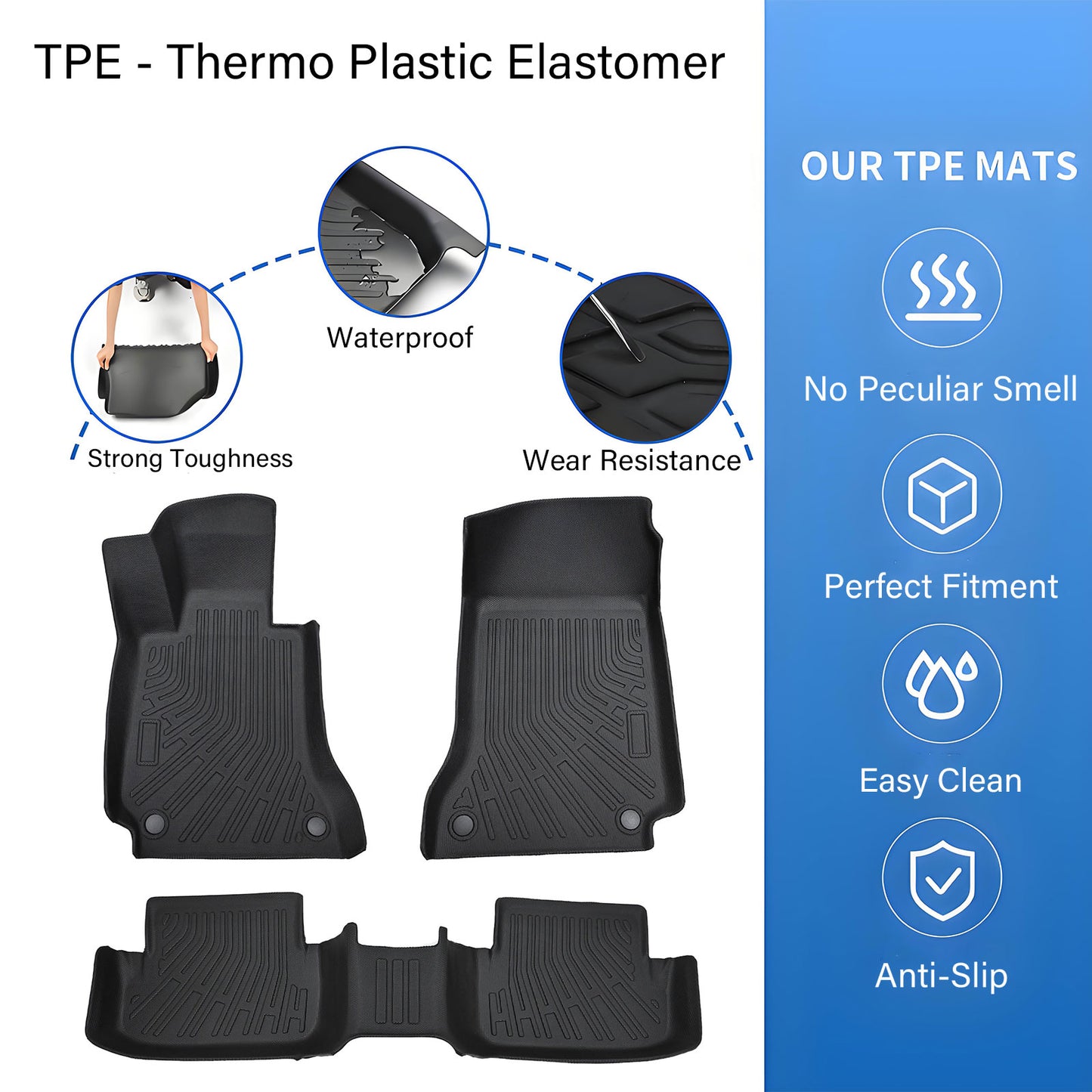 3D Floor Mats Liner Set Fits 2010-2017 Mercedes-Benz E-Class Coupe W207 TPE New