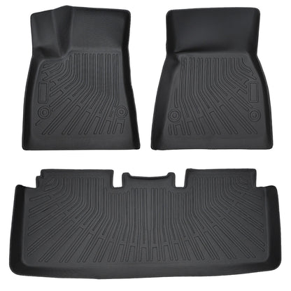1st & 2nd Row Floor Mats Liner Set Cover Fits 2012-2020 Tesla Model S TPE Black
