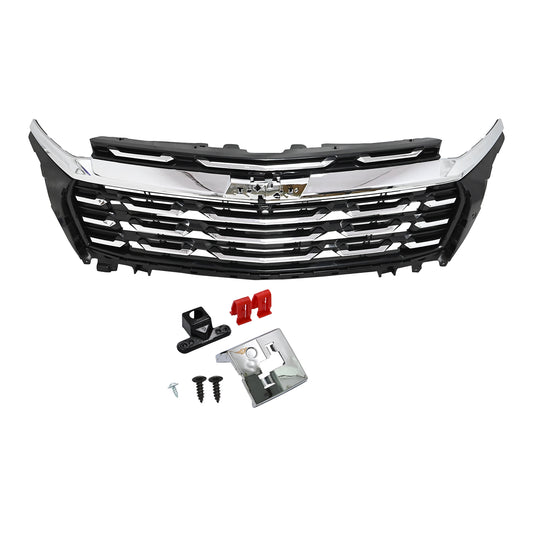 Fits For 2025 2026 Chevrolet Equinox LT Front Bumper Grille Grill Chrome+Black