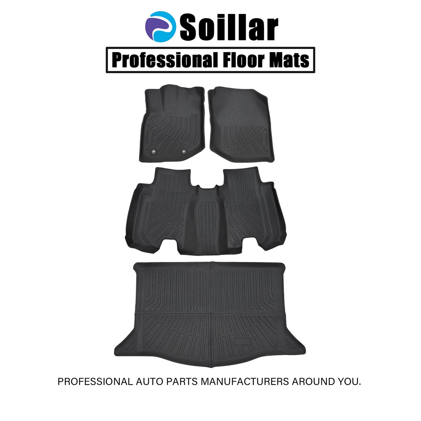 3D For 2009-2013 Honda Fit 5Passengers TPE Floor Mats Liner & Cargo Trunk Liner